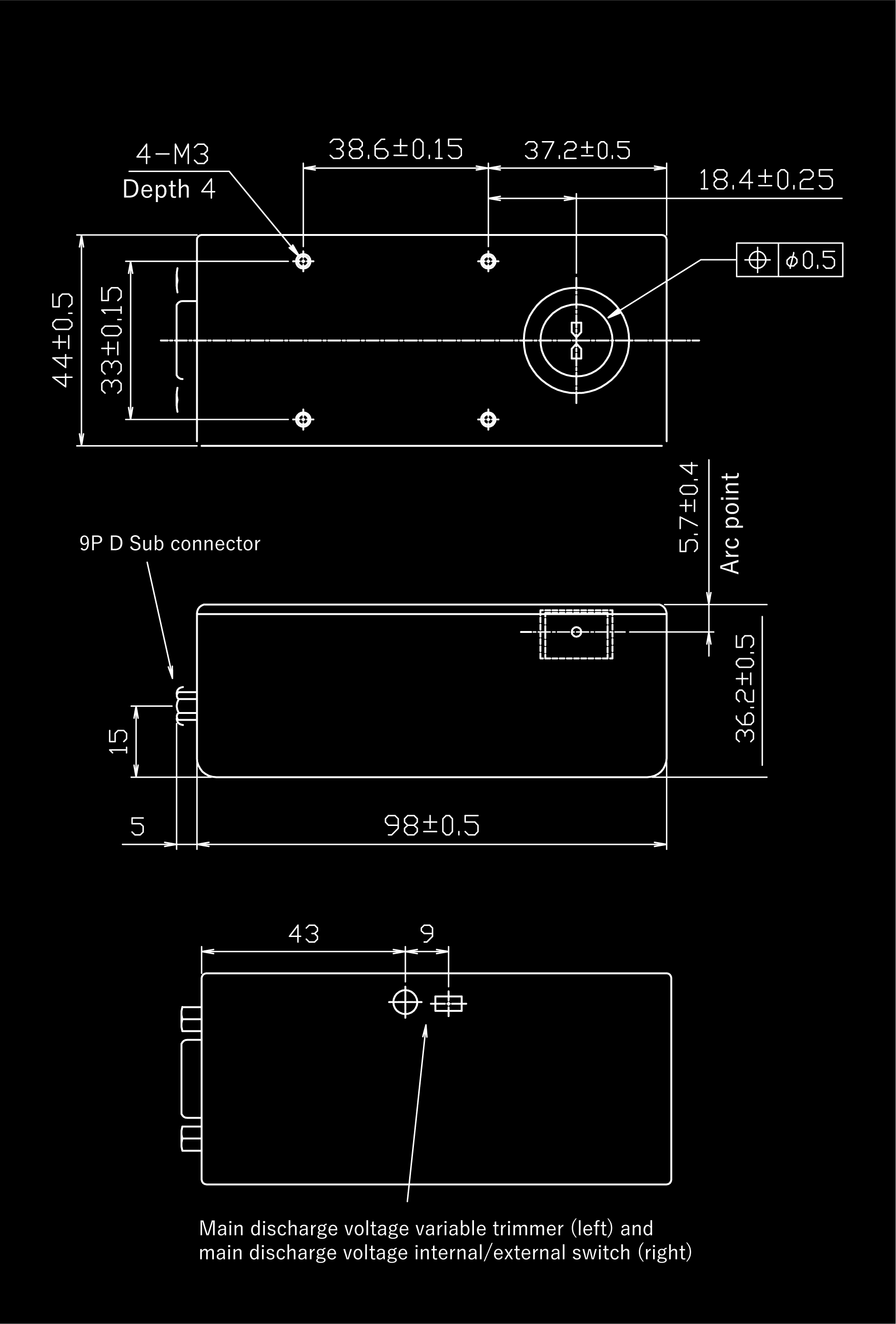 Standard type / Side-on / Vertical electrode