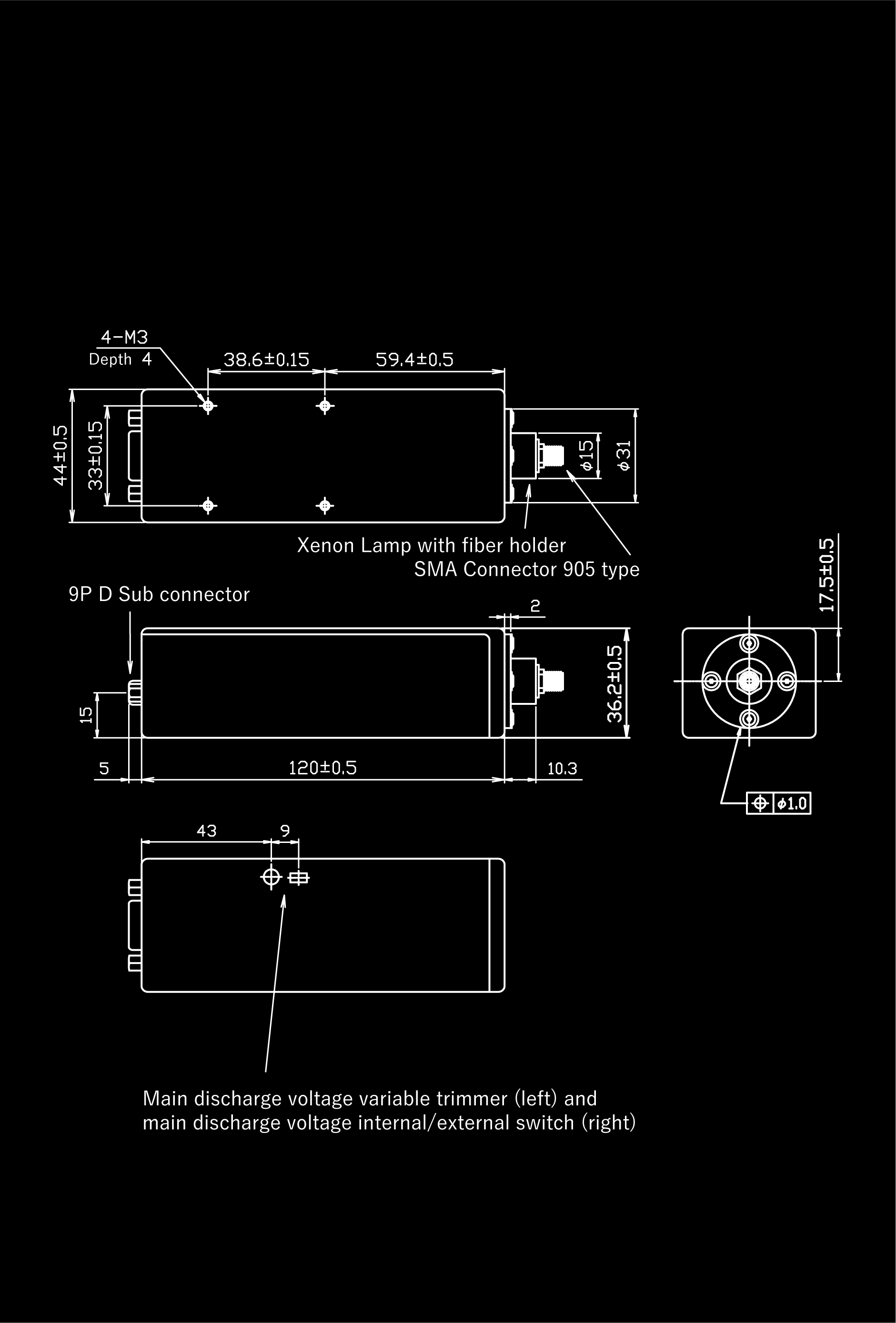 Fiber cable adapter type / Head-on